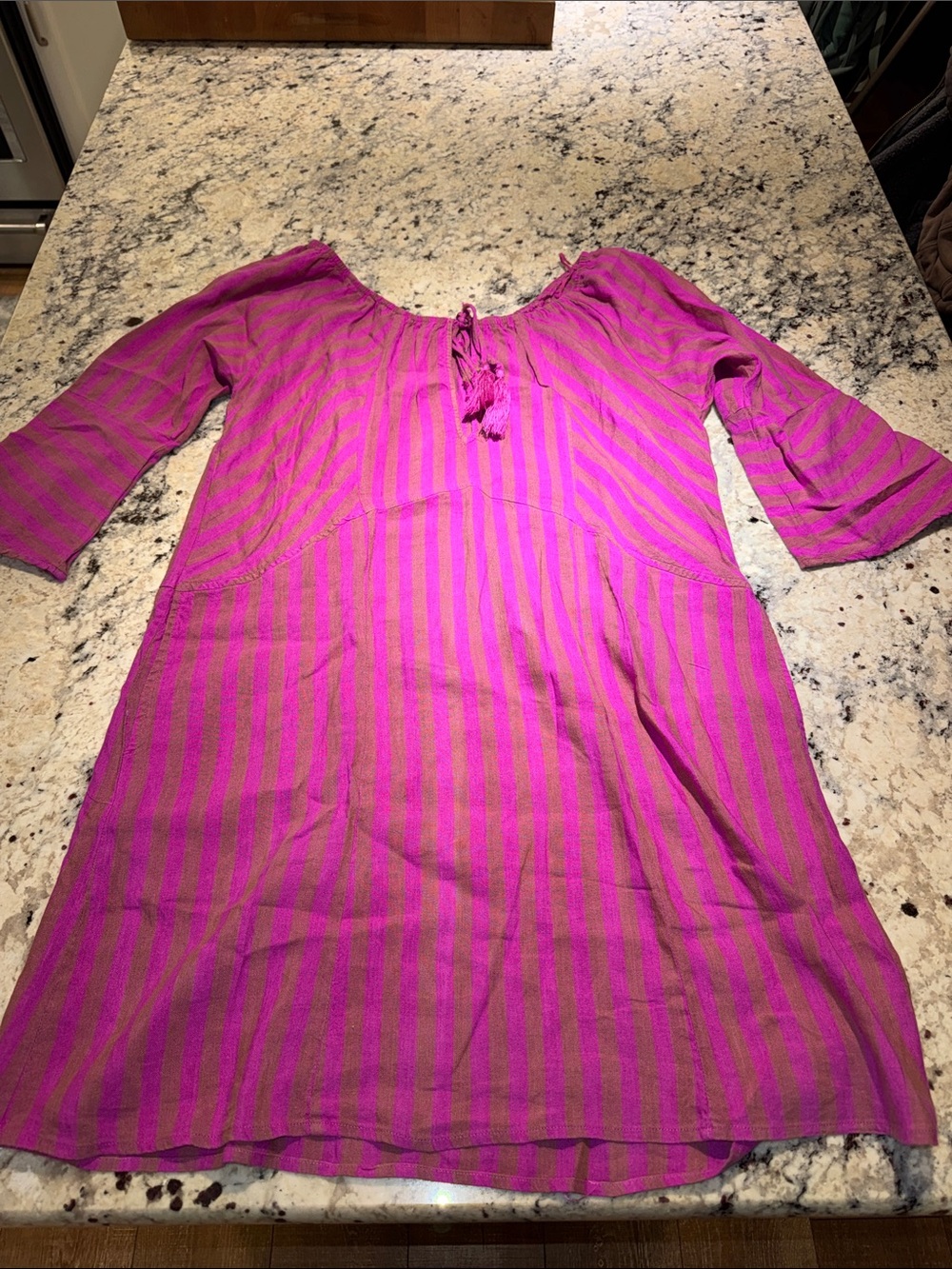 Free People Striped Pink & Purple Tunic Dress